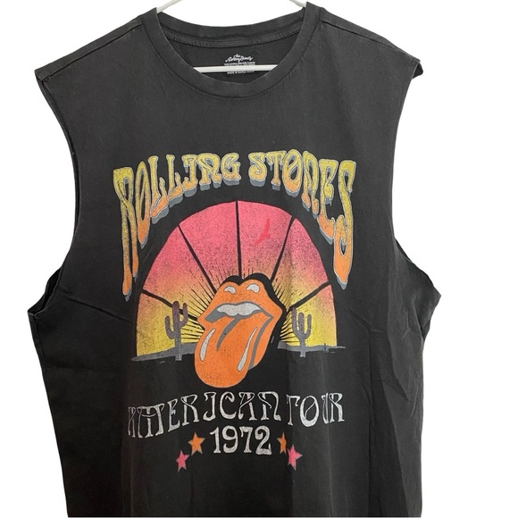 Rolling Stones Muscle Tee Mens Size Large Unisex Charcoal Tshirt American Tour - Picture 3 of 9